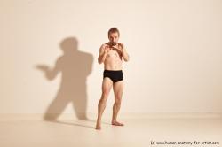 Underwear Martial art Man White Moving poses Athletic Short Blond Dynamic poses Academic